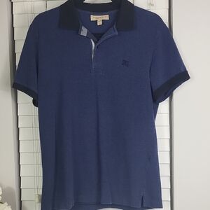 Burberry Navy and Black Polo Shirt - Short Sleeve. Size M